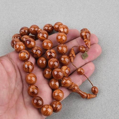 S�kma Kehribar �ekoslovak Usta ��i �mzal� K�re Kesim 13mm Tesbih