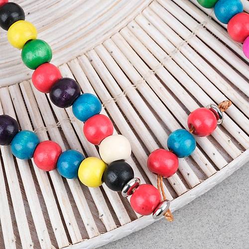 Bonibon 99luk Renklli Boyal� Ah�ap K�re Kesim 10mm Namaz Tesbihi