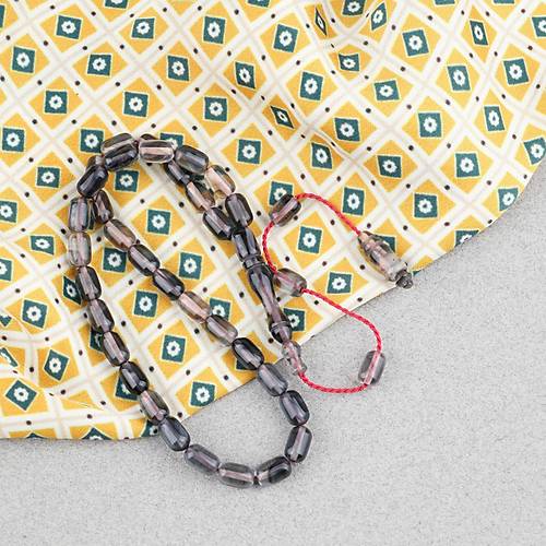 S�kma Kehribar Kaps�l Kesim Sistemli Bilek Boy 5x8mm Tesbih Gri