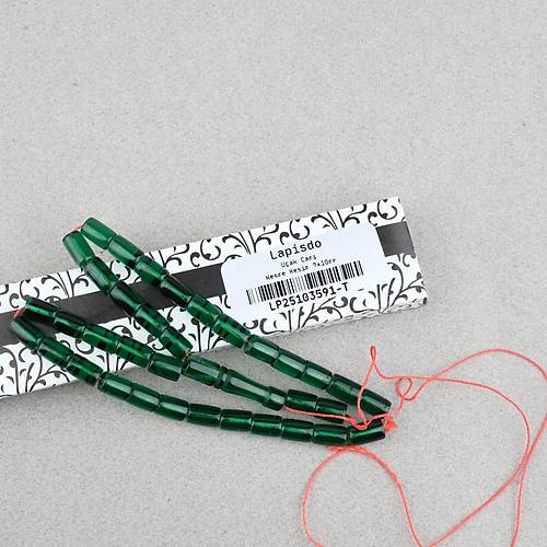 U�ak Cam� Kesme Kesim 7x10mm Tesbih P�sk�ls�z �effaf Ye�il
