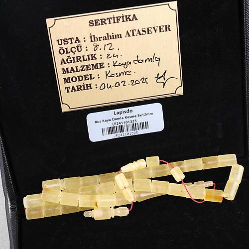 Rus Tek Kaya Damla Usta i Kesme Kesim 8x12mm Tesbih