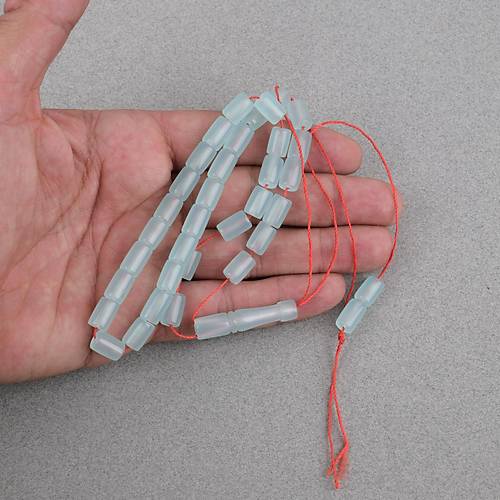U�ak Cam� Kesme Kesim 7x10.5mm Tesbih - Su Ye�ili