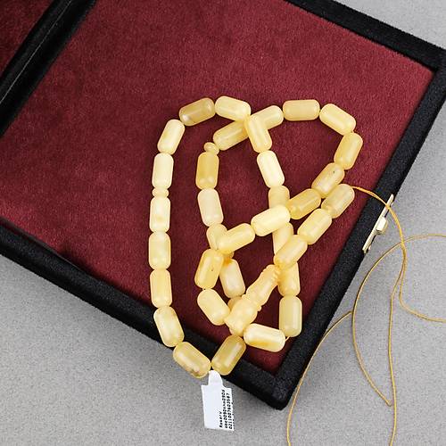 Kaya Damla Kehribar -Balt�k Kaps�l Kesim 8.5x16mm Tesbih