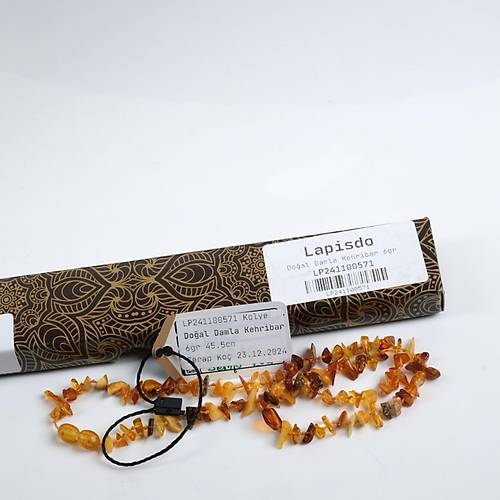 Doal Damla Kehribar 45.5cm Kolye