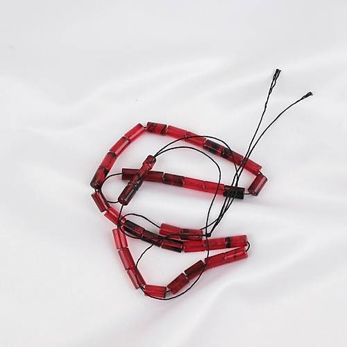 S�kma Kehribar Bilek Boy Kesme Kesim 5x9mm Tesbih-Bordo