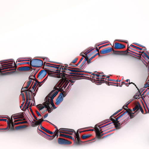 Kafur A�ac� Usta ��i �mzal� Kaps�l Kesim 10x14mm  Tesbih - Bordo Mavi