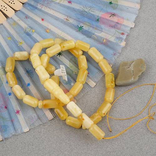 Kaya Damla Kehribar -Balt�k Arpa Kesim 7x14.5mm Tesbih