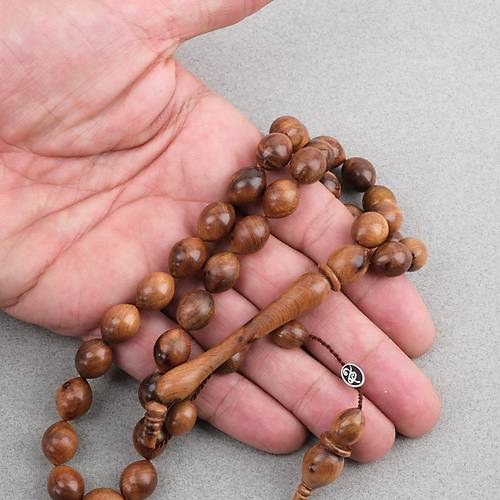 Thuya Burl A�ac� Do�al Kekik Kokulu Usta ��i �mzal� Beyzi Kesim 10x13mm Tesbih