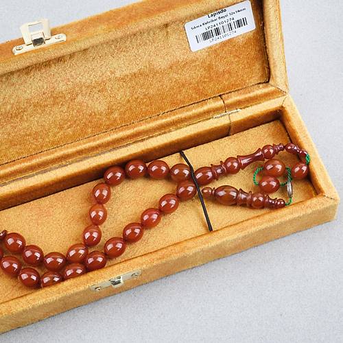 Skma Kehribar Usta i mzal Tombul Beyzi Kesim 12x14mm Tesbih