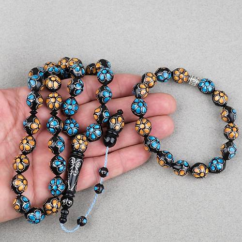 Kuka G�m�� ��lemeli Sistemli, G�m�� Nakka� �mame Beyzi Kesim 11x13mm Tesbih ve Bileklik Seti