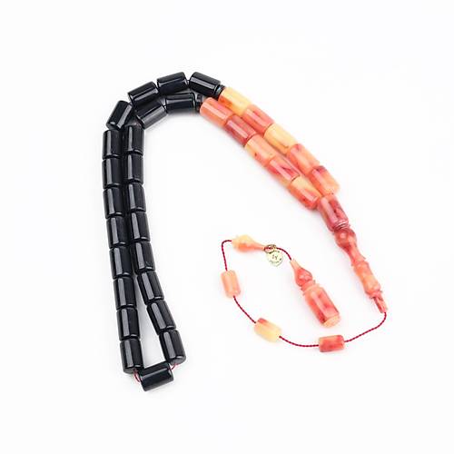 Katalin Dinlenmi� �ift Renk Usta ��i �mzal� Yumu�ak Kesme Kesim 8x13mm Tesbih