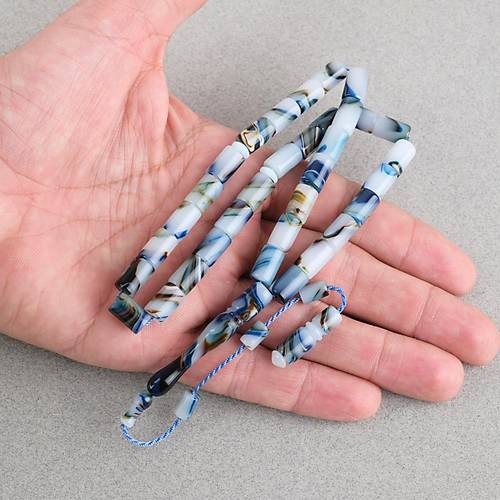 Arizona Katalin Sistemli Kesme Kesim 7x11mm Tesbih - Mavi Beyaz