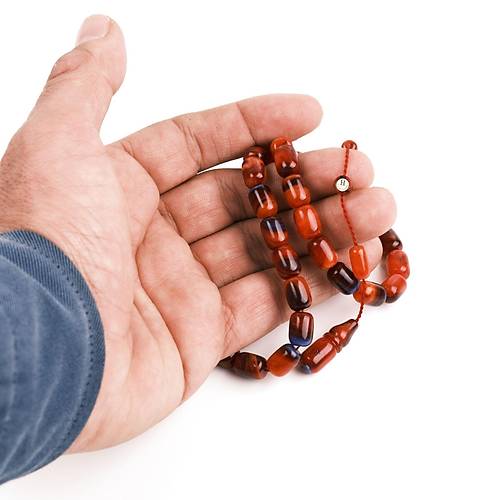S�kma Kehribar Eski �ubuk Kaps�l Kesim 8x12mm Tesbih