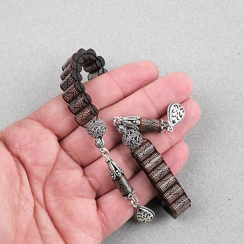 Kuka 925Ayar G�m�� �ak�m ve G�m�� P�sk�l 29lu  Zaza Kesme Kesim 6.5x11mm Tesbih