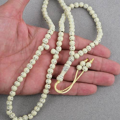 Hac Umre Hediyelik Tal 99luk 7mm Tesbih -Sar