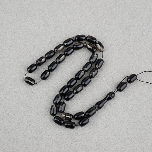 S�kma Kehribar Kaps�l Kesim 7x11mm Tesbih P�sk�ls�z Siyah