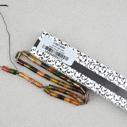 S�kma Kehribar Kesme Kesim 6x10mm Tesbih P�sk�ls�z Sar� Ye�il