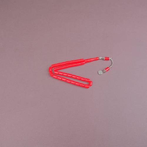 U�ak Cam� Kesme Kesim 7x10mm Tesbih Alpaka P�sk�ll� K�rm�z�