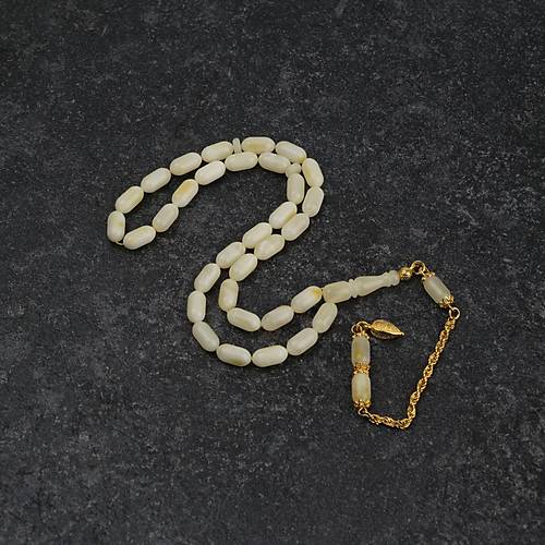 Rus Kaya Damla Kehribar 925Ayar Gm Pskl Kapsl Kesim 5.5x10.5mm Tesbih