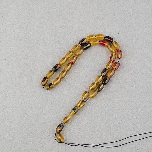 S�kma Kehribar Kaps�l Kesim 7x11mm Tesbih P�sk�ls�z