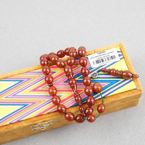 Skma Kehribar Usta i mzal Tombul Beyzi Kesim 12x14mm Tesbih
