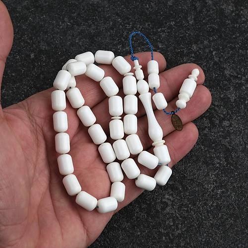 Katalin Usta i mzal Kapsl Kesim 7.5x11.5 mm Tesbih -Beyaz