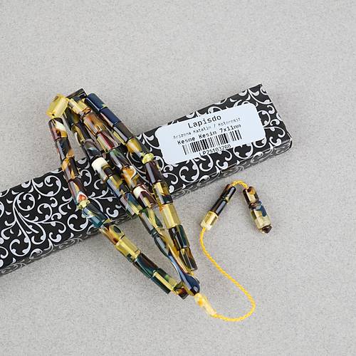 Arizona Katalin Sistemli Kesme Kesim 7x11mm Tesbih -Sar� Siyah
