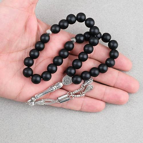 Oniks Ta�� K�re Kesim 10mm Tesbih Alpaka P�sk�ll�