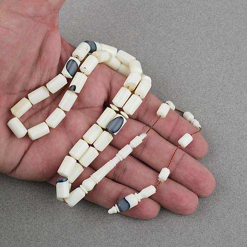 Bilardo Topu Obje Katalin Beyaz Kesme Kesim 7x12mm Tesbih