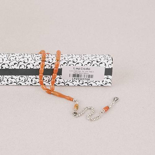 S�kma Kehribar Bilek Boy Kaps�l Kesim 5x8mm Sallama Tesbih Turuncu