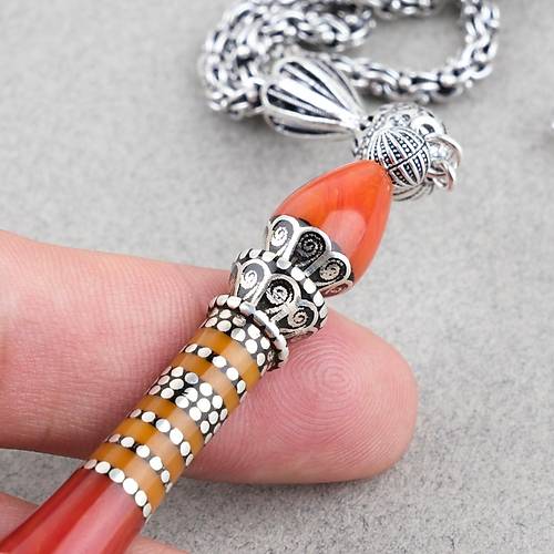 Skma Kehribar zel Gm Nak leme mame 925Ayar Gm Pskl Beyzi Kesim 14x17mm Tesbih
