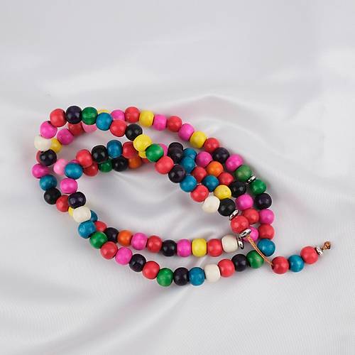 Bonibon 99luk Renklli Boyal� Ah�ap K�re Kesim 10mm Namaz Tesbihi