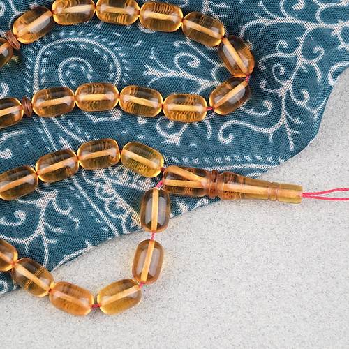 Ate� Kehribar Kaps�l Kesim 7x11mm Tesbih P�sk�ls�z