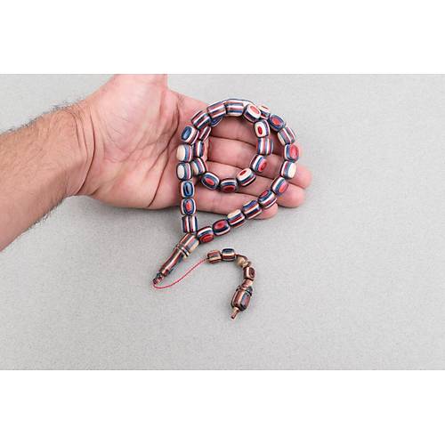 Kafur A�ac� Kaps�l Kesim 11x12mm Tesbih -Mavi Krem