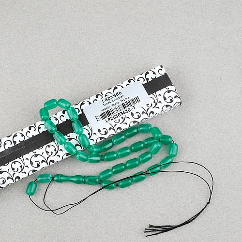 S�kma Kehribar Kaps�l Kesim 7x11mm Tesbih P�sk�ls�z Ye�il