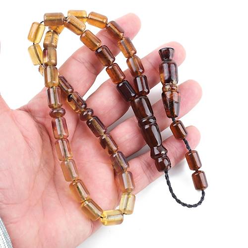 Sumatra Kaya Damla Kehribar Kapsl Kesim 8.5x12mm Tesbih