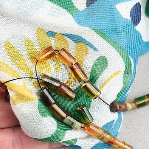 S�kma Kehribar Kesme Kesim 6x10mm Tesbih P�sk�ls�z Sar� Ye�il