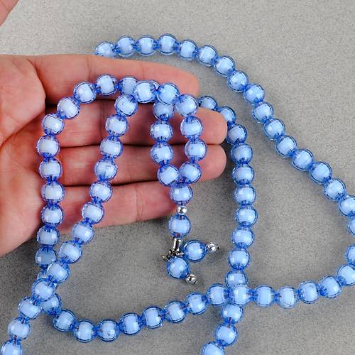 Monomer 99luk K�re Kesim 9mm Namaz Tesbihi Mavi
