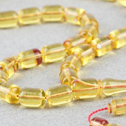 Ate Kehribar Eski Alman Oyun Zar Objeden Kapsl Kesim 6.5x9.5mm Tesbih