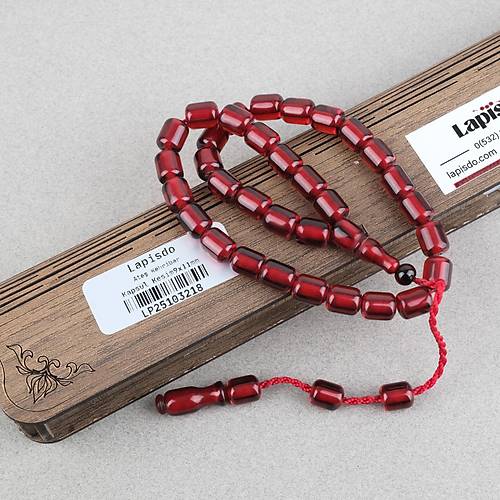 Ate� Kehribar Kaps�l Kesim 9x11mm Tesbih