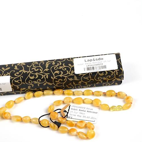 Doal Damla Kehribar 59cm Kolye