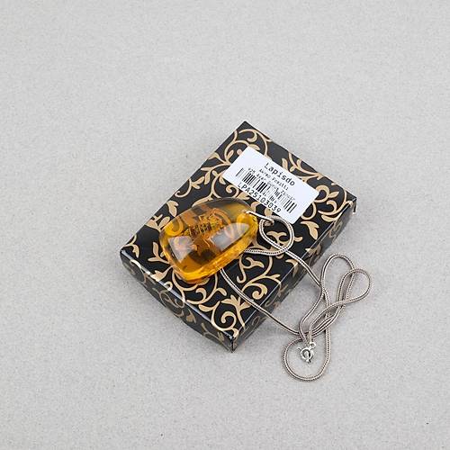 Ger�ek Akrep Fosilli 925 Ayar G�m�� Zincirli Kolye - Tip C