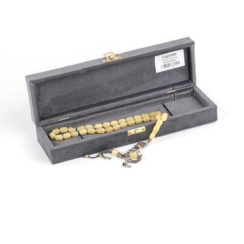 Rus Kaya Damla Kehribar 925Ayar Gm Pskl Kapsl Kesim 9x13mm Tesbih
