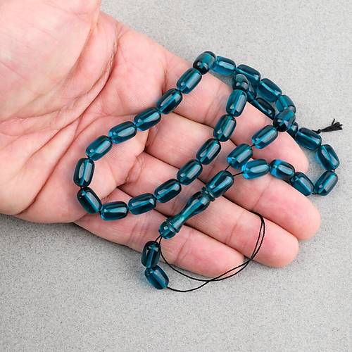 Ate� Kehribar Kaps�l Kesim 7x11mm Tesbih P�sk�ls�z Z�mr�t Ye�ili