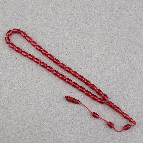 Ate� Kehribar Kaps�l Kesim Sistemli Bilek Boy 5x8mm Tesbih Bordo