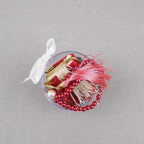 Fanus ��erisinde Mini Kuran ve Tesbih Seti