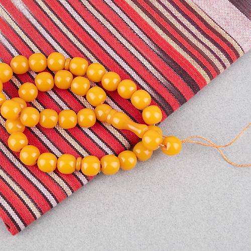 S�kma Kehribar K�re Kesim 11mm Tesbih -P�sk�ls�z