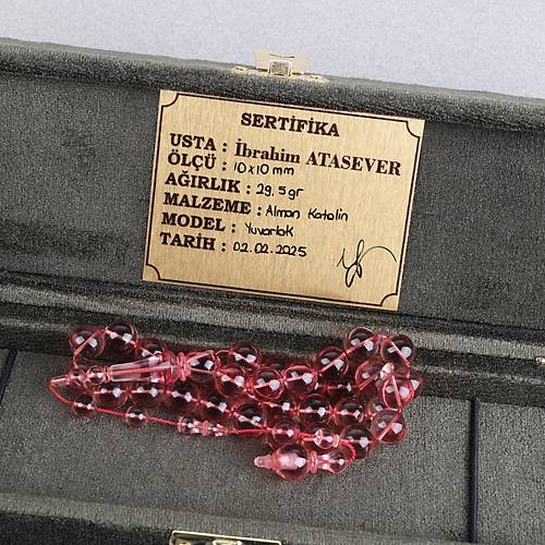 Alman Katalin Usta i Kre Kesim 10mm Tesbih -Pudra