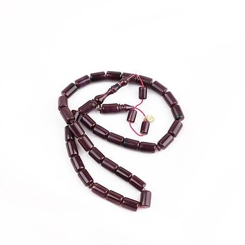 Kadim Katalin Eski Kalemlik Obje Usta ��i �mzal� Kesme Kesim 8x12mm Tesbih -Vi�ne ��r���