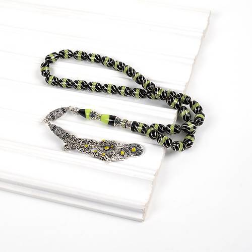 Erzurum Oltu 925Ayar Gm Pskl emiblbl Katalin leme Nakka mame Kapsl Kesim 7.5x12.5mm Tesbih